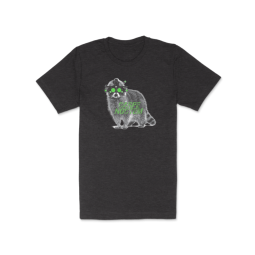 charcoal carpe noctem t shirt raccoon a